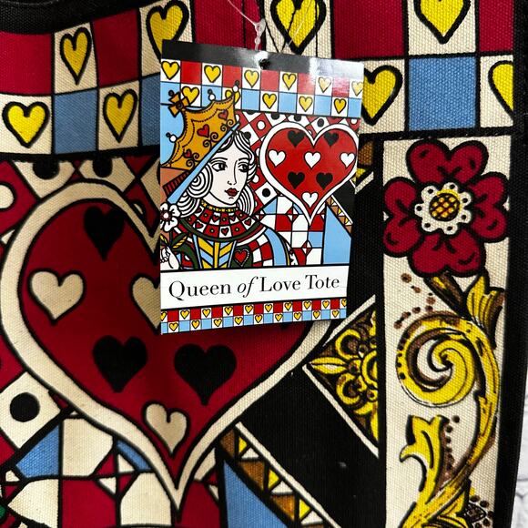 Brighton Queen Of Love Canvas Tote MSRP $125 NEW Artist Tom Clancy - Picture 7 of 9